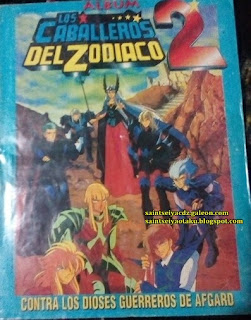 Perú: Álbum de stickers caballeros del zodiaco 2 de 1996 de Navarrete. Album lleno. Saga asgard.