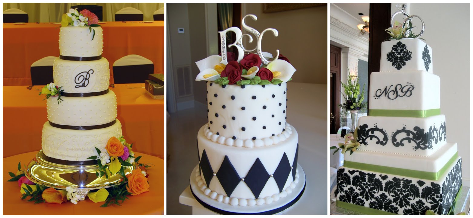 black and white wedding cakes