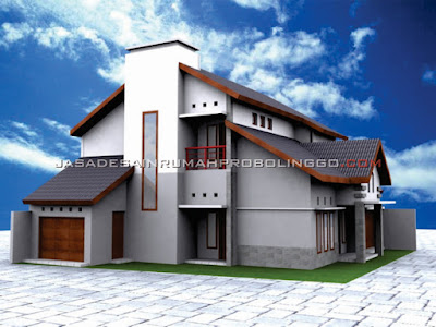 Gambar Rumah Simple Modern  2 Lantai Sebagian