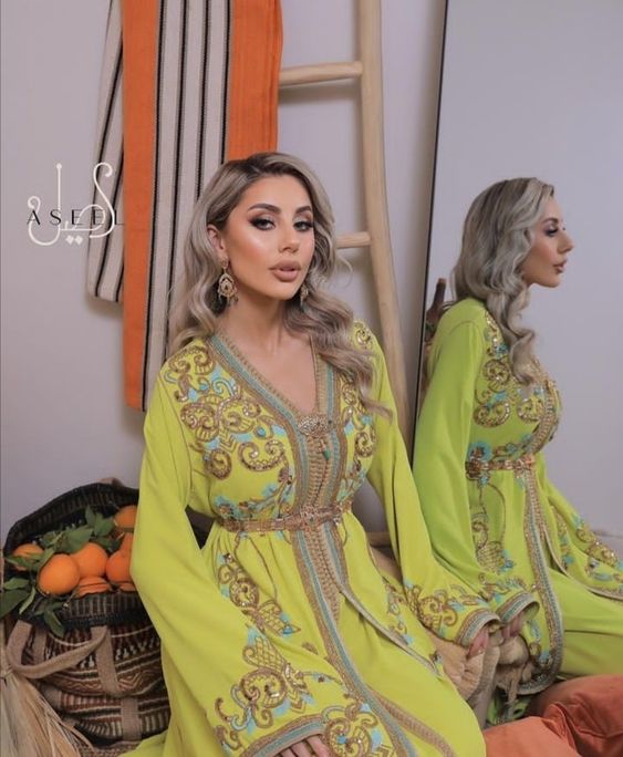 caftan jaune de mariage pas cher paris