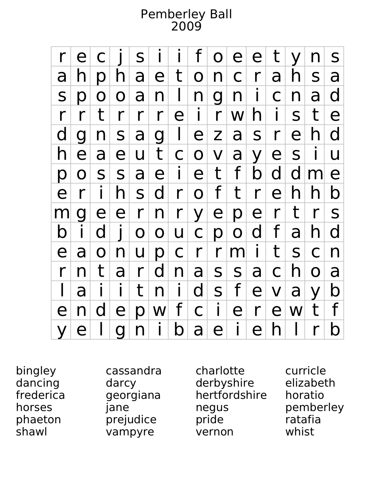 vvb32 reads pemberley ball word search