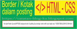 kode HTML membuat kotak dalam postingan