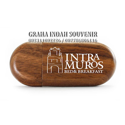 usb wood flashdisk kayu oval promosi murah