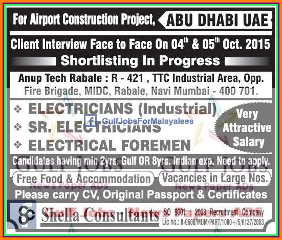 Abudhabi UAE Large job vacancies