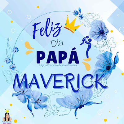 Solapín Feliz Día del Padre - Nombre Maverick para imprimir gratis