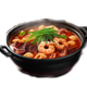 a vibrant and appealing icon representing Nakgopsae (낙곱새, Korean Octopus, Beef Tripe, and Shrimp Stew)a vibrant and appealing icon representing Nakgopsae (Korean Octopus, Beef Tripe, an