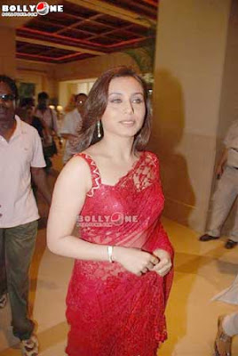 Rani Mukerji Red Saree Pics