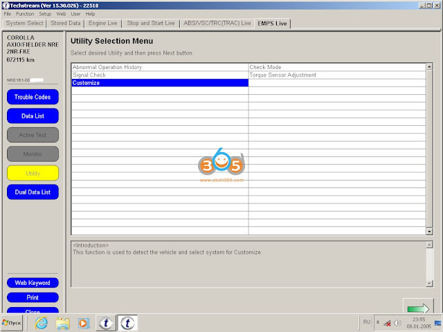 Openport Techstream V15 Review on Corolla 20