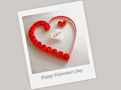 paper quilling card for Valentine's Day