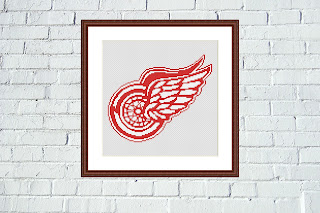 Detroit Red Wings logo cross stitch pattern - Tango Stitch