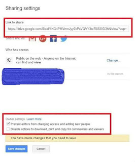 google drive Link Sharing option image