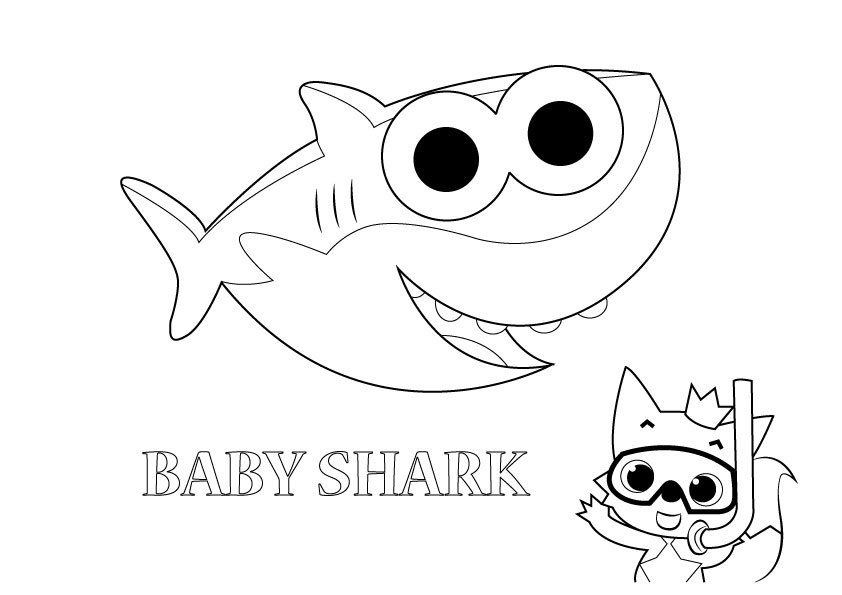 Download Gambar Mewarna Baby Shark - Gambar Mewarna