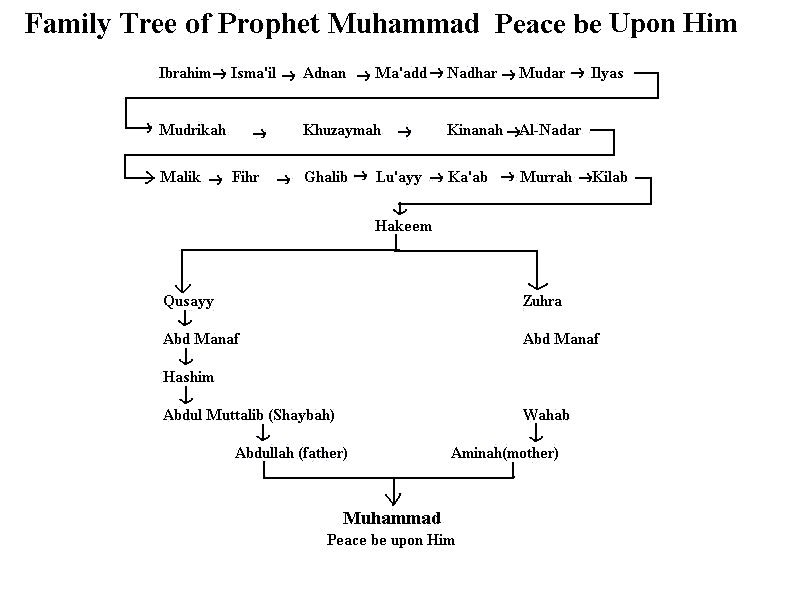 Islamic ism Family  tree of Prophet  Muhammad  s a w 