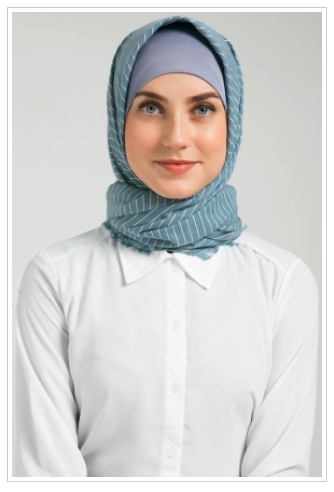 Contoh Model  Hijab Modern  Instan  Praktis Motif Monochrome 2019