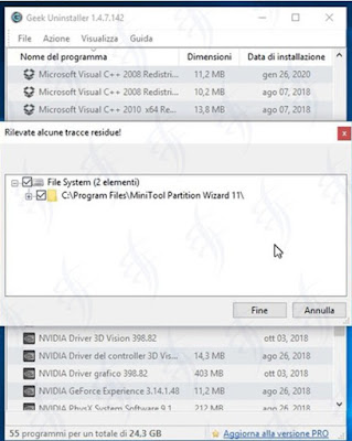 Geek Uninstaller - Rimozione tracce residue