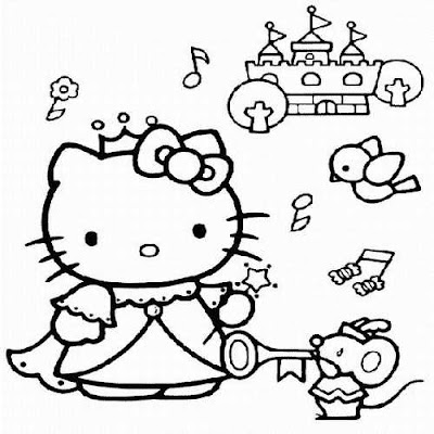 Online Coloring Pages on Hello Kitty Coloring Pages Online