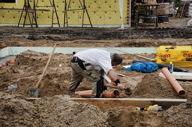 Baustelle Einfamilienhäuser, Zweischalige Massivbauweise, Am Wartenberger Luch, Am Kletterplatz / Am Genossenschaftsring, 13059 Berlin, 03.09.2013