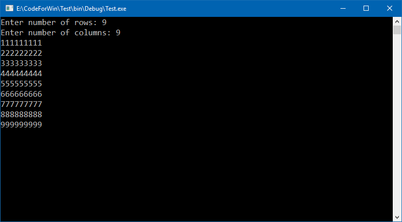 C program to print number pattern