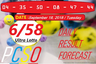 September 18, 2018 6/58 Ultra Lotto Result and Jackpot Prize