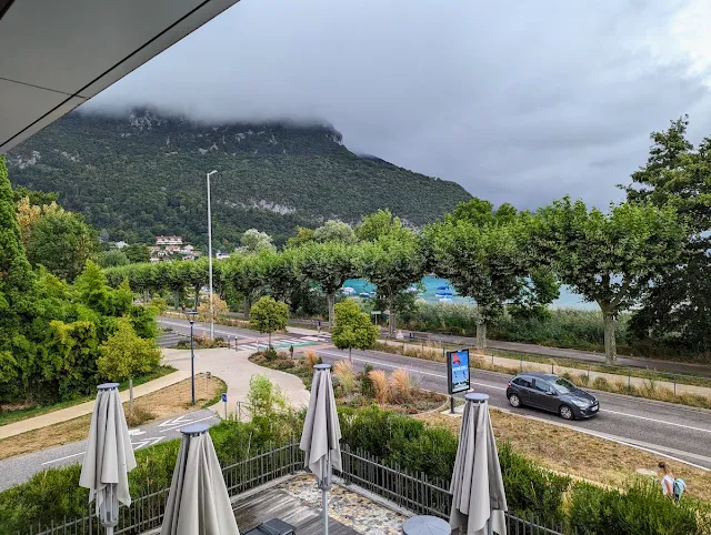 View of Lake Annecy from our room at the Rivage Hotel and Spa