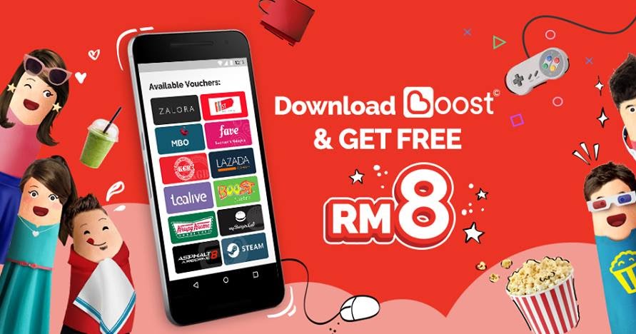 Muat Turun Aplikasi Boost & Dapatkan RM8 Secara Percuma 