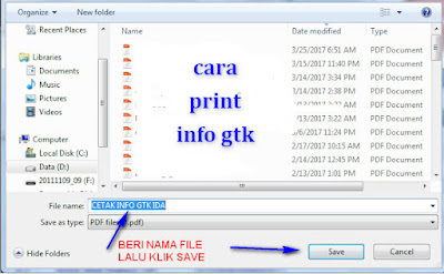 cara print info GTK guru 