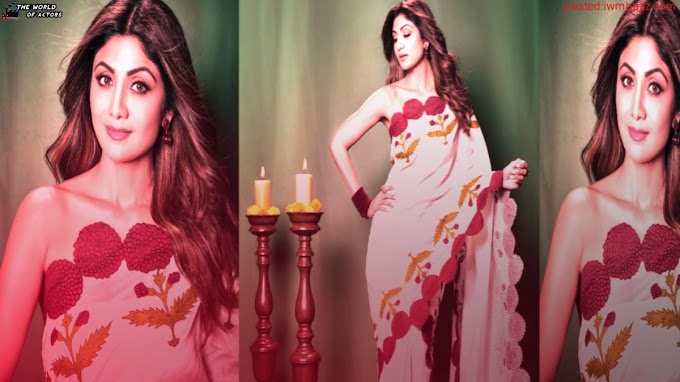 Shilpa Shetty rocks a floral Chandri silk saree, see photos