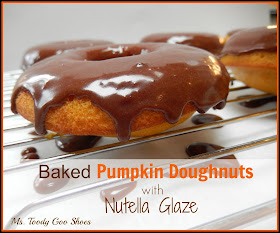 Baked Pumpkin Donuts with Nutella Glaze --- Ms. Toody Goo Shoes