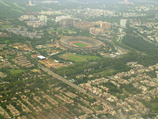 aerial view of the commonwealth games stadium 