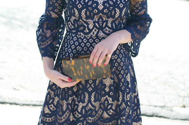 Navy Lace Dress for Easter 