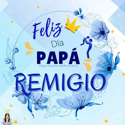 Solapín Feliz Día del Padre - Nombre Remigio para imprimir gratis