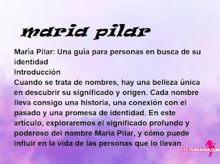 significado del nombre maria pilar