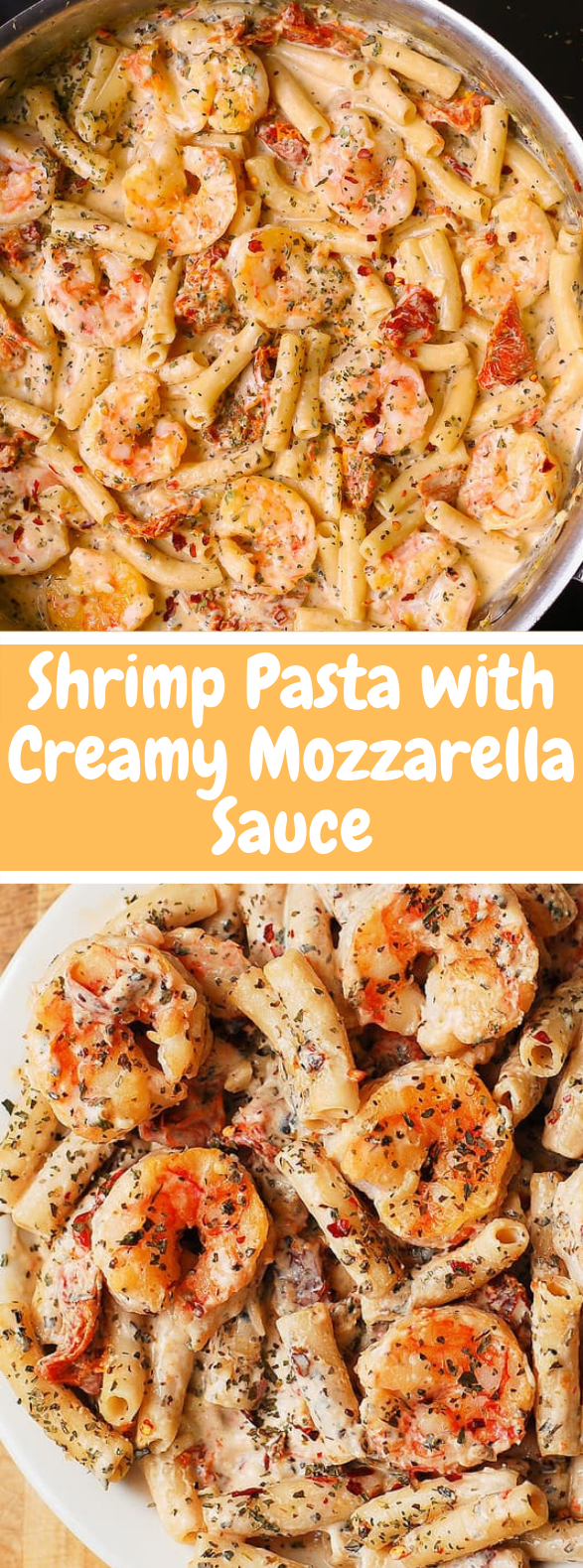 SHRIMP PASTA WITH CREAMY MOZZARELLA SAUCE #Dinner #DelishRecipe