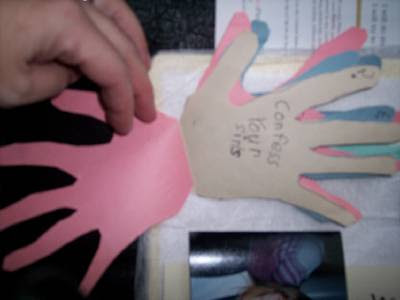 Craft Ideas Commandments on Below The 10 Commandments Is Her Handprint Cut Out In 5 Different