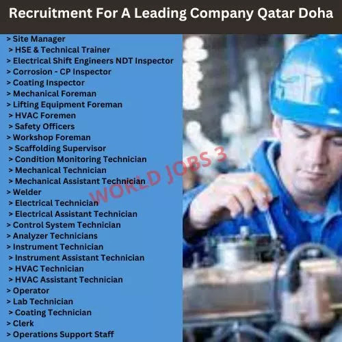 Recruitment For A Leading Company Qatar Doha