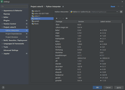 Setting Up Python Interpreter for Odoo