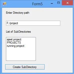 How to access subDirectories of a Directory in C#