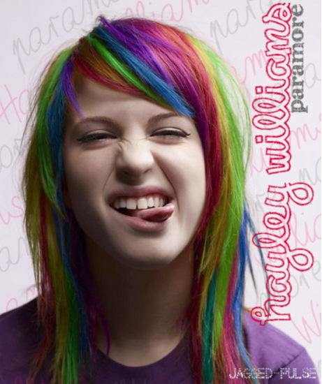 Hayley Williams has rainbow colored hair in this artwork by JAGGED PULSE