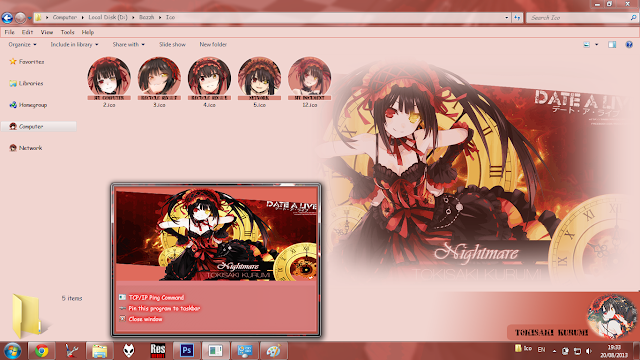 [Theme Win 7] Tokisaki Kurumi - Date A Live By Bashkara