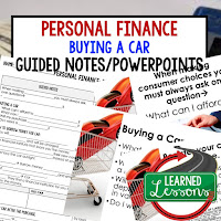 Personal Finance: Budgeting and Money, Credit, Buying a Car, Getting Insurance, Paying for College, Applying for a Job, Getting Your Own Home, Paying and Filing Taxes Guided Notes & PowerPoint