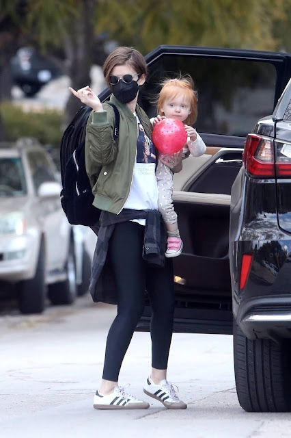 Kate Mara - heads to the park with her daughter in Silver Lake