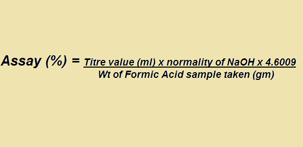 DETERMINATION OF THE STRENGTH OF FORMIC ACID