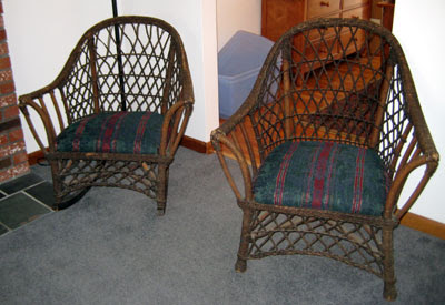 Antique Wicker Chair on Recovered Chair Seats