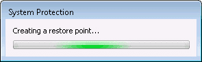 Creating a restore point