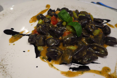 Etna, squid ink gnocchetti