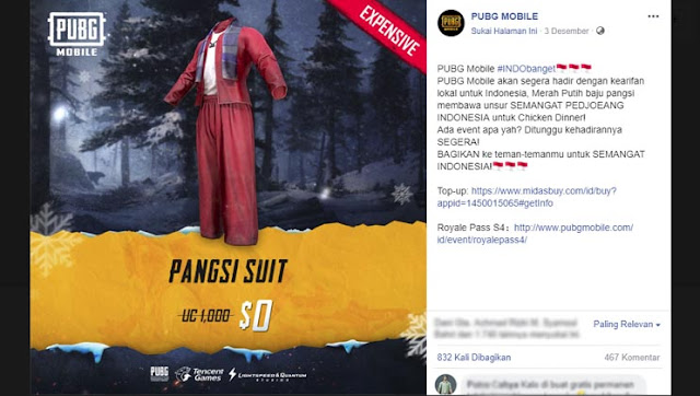 Jadi Si Pitung Dengan Baju Pangsi PUBG Mobile