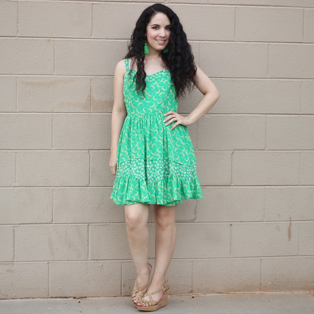 Green Floral Spring Dress