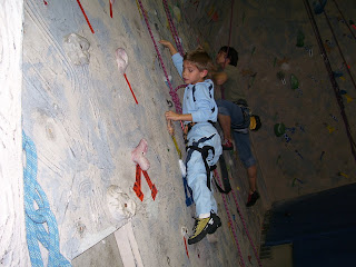 MHCC rock climbing wall in aquatic center