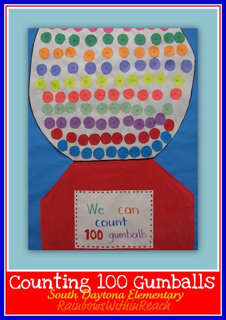 photo of: 100 Day Bulletin Board of 100 Gumballs (via 100 Day RoundUP at RainbowsWithinReach) 