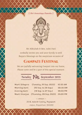 make online free ganpati festival invitation card in english